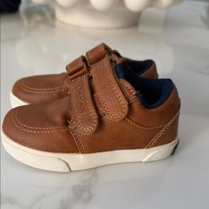 Tahari Brown Leather Kids Sneakers